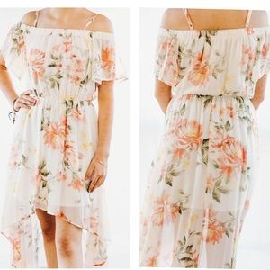 NEW M AUW Floral High/Low Dress